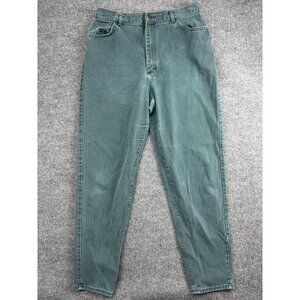 Vintage Lee Jeans Womens 18 Long Green High Rise Tapered Denim Pants 90s Classic